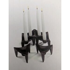 DANSK Jen Quistgarrd Iron Triangle Candlestick Holder Set of 6 MCM